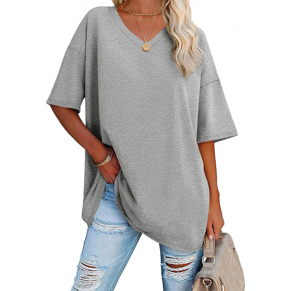 Solid Casual Loose Blouses Women's Shirt