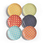 ColorJoy 8 in Ceramic Salad Plates - Set of 6 - Vibrant Colors 8 inch - plate set