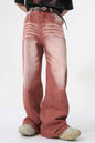 Men's Washed Wide Leg Jeans - Rust -