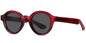 Unisex Vintage Fashion Retro Round Acetate Sunglasses Polarized red black