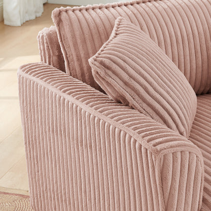 Lazy sofa chair, comfortable single-person sofa chair, with a backrest and soft seat cushion, having armrests on both sides, suitable for living room and bedroom - Pink- Montret- {{Product type}}