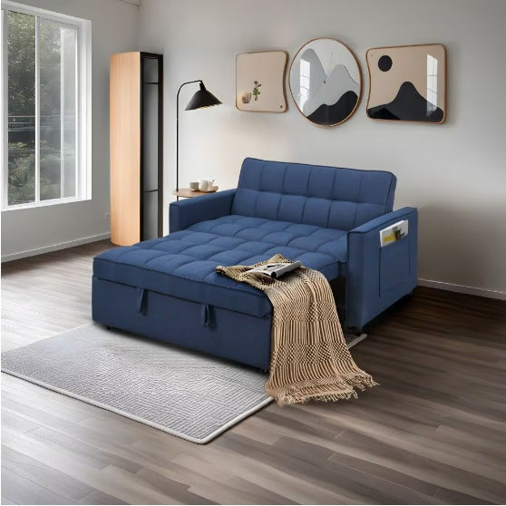 Pull-Out Sofa Bed With Woven Polyester Fabric & Solid Wood Frame - - sofa bed