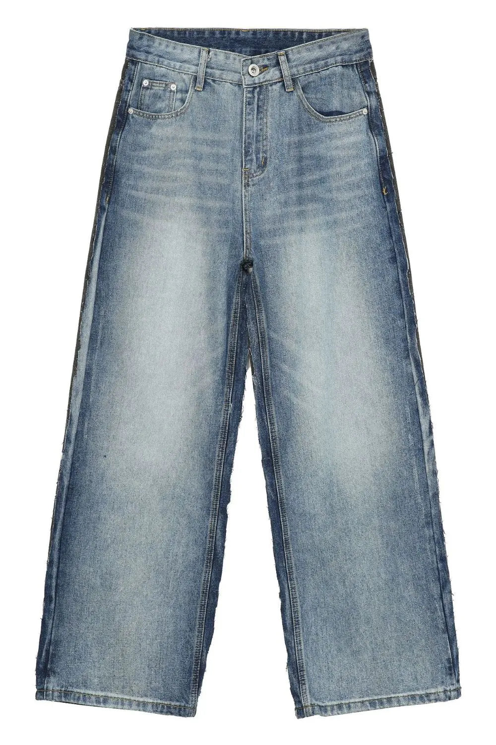 Men's Contrast Loose Fit Jeans - -