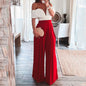 Summer Womens Sexy Off-Shoulder Two-Piece Set - Picture color L - clothing set