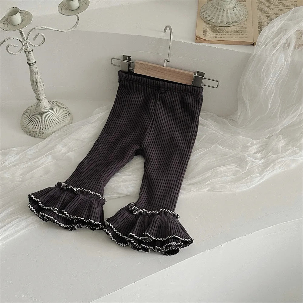 Infant Ruffled Flare Pants dark grey