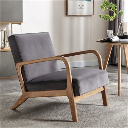 Classic Mid-Century Modern Accent Chairs, Open Framed Armchair With Cushioning- Unique Piece Furniture- {{Product type}}