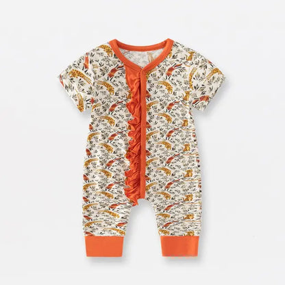 Bamboo Fiber Baby Zippered Romper orange tan 12-18M 80cm