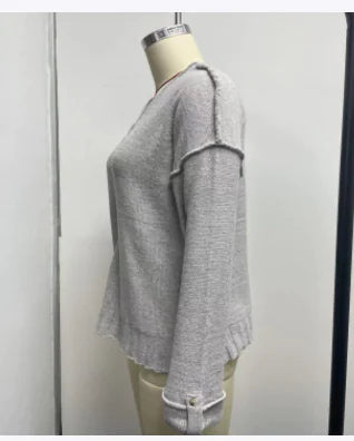 Loose Button Knitted Sweater for Women's Fashion