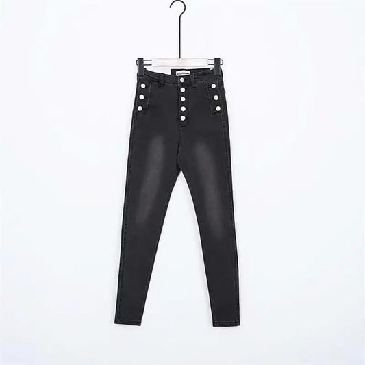 High Waist Button Down Thick Jeans for Women - Kia Day Design