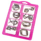Metal Montessori IQ Brain Teaser Puzzle Sets light pink