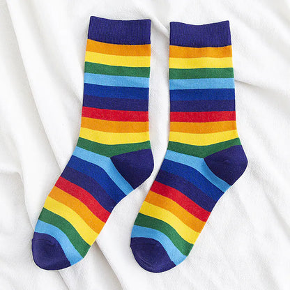 Rainbow Striped Stockings for Women - Kia Day Design