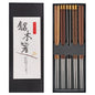 AKONEGE 5 Pairs Reusable Chopsticks Wooden Splicing Stainless Steel Chop Sticks Metal Chopsticks Lengthen Japanese Korean Chopstick 9.8 Inch/25cm Gift Set
