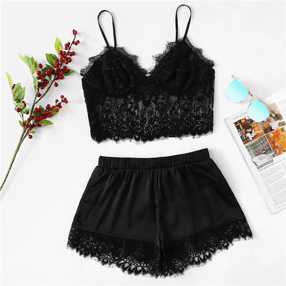 Lace Sleepwear Set - Women's Sexy Lingerie Outfit