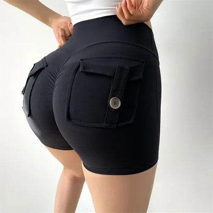 Women-s High-Waist Sport Shorts Black Large