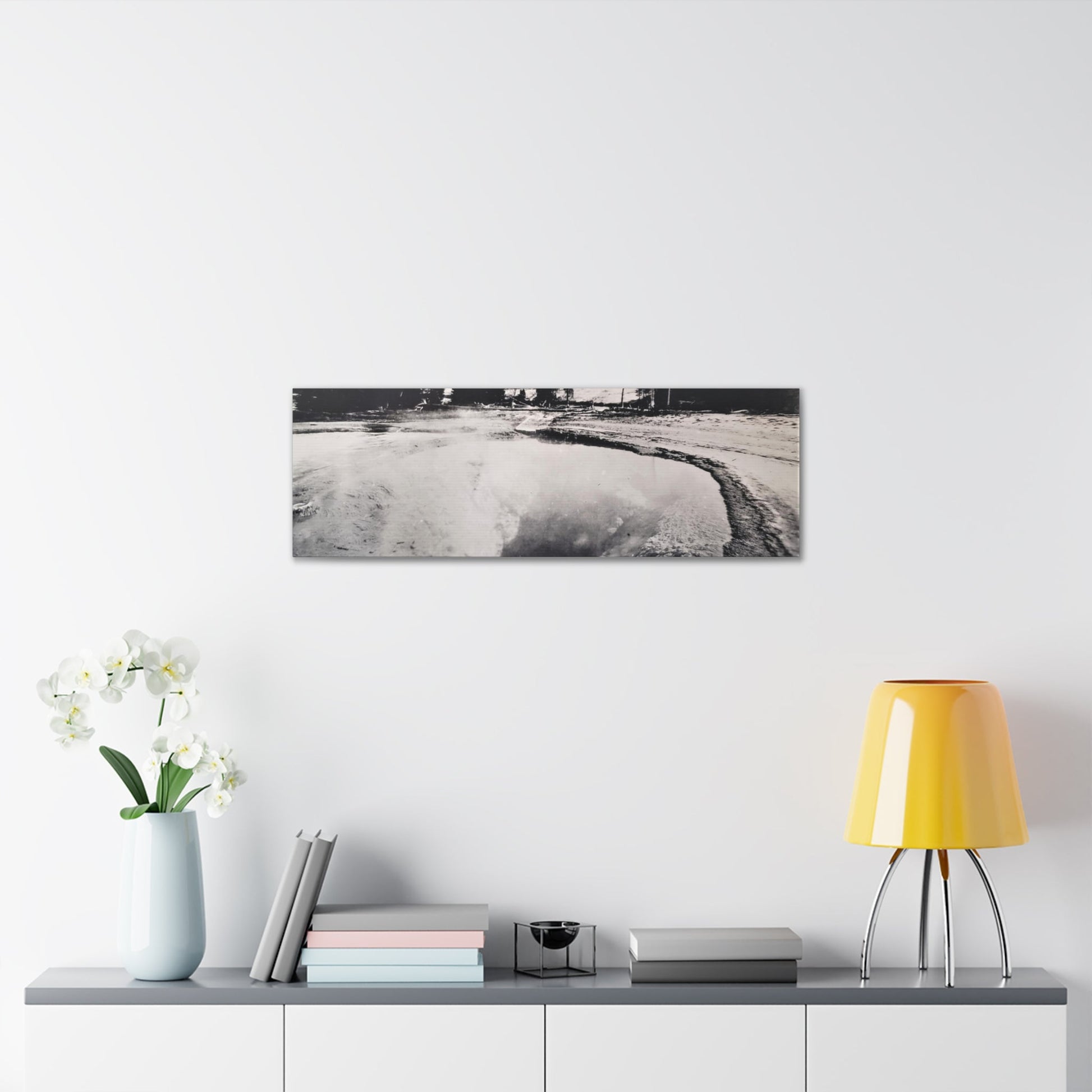 Morning Glory Pool Yellowstone Canvas Gallery Wraps - 36″ x 12″ 1.25" - Canvas