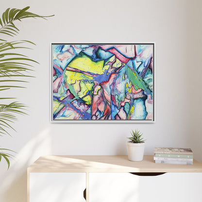 Alien Abstract Colorful Framed Canvas Art - Kia Day Design
