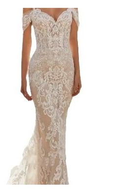 Chic Ivory Boat Neck Bridal Dress with Slit - - dress