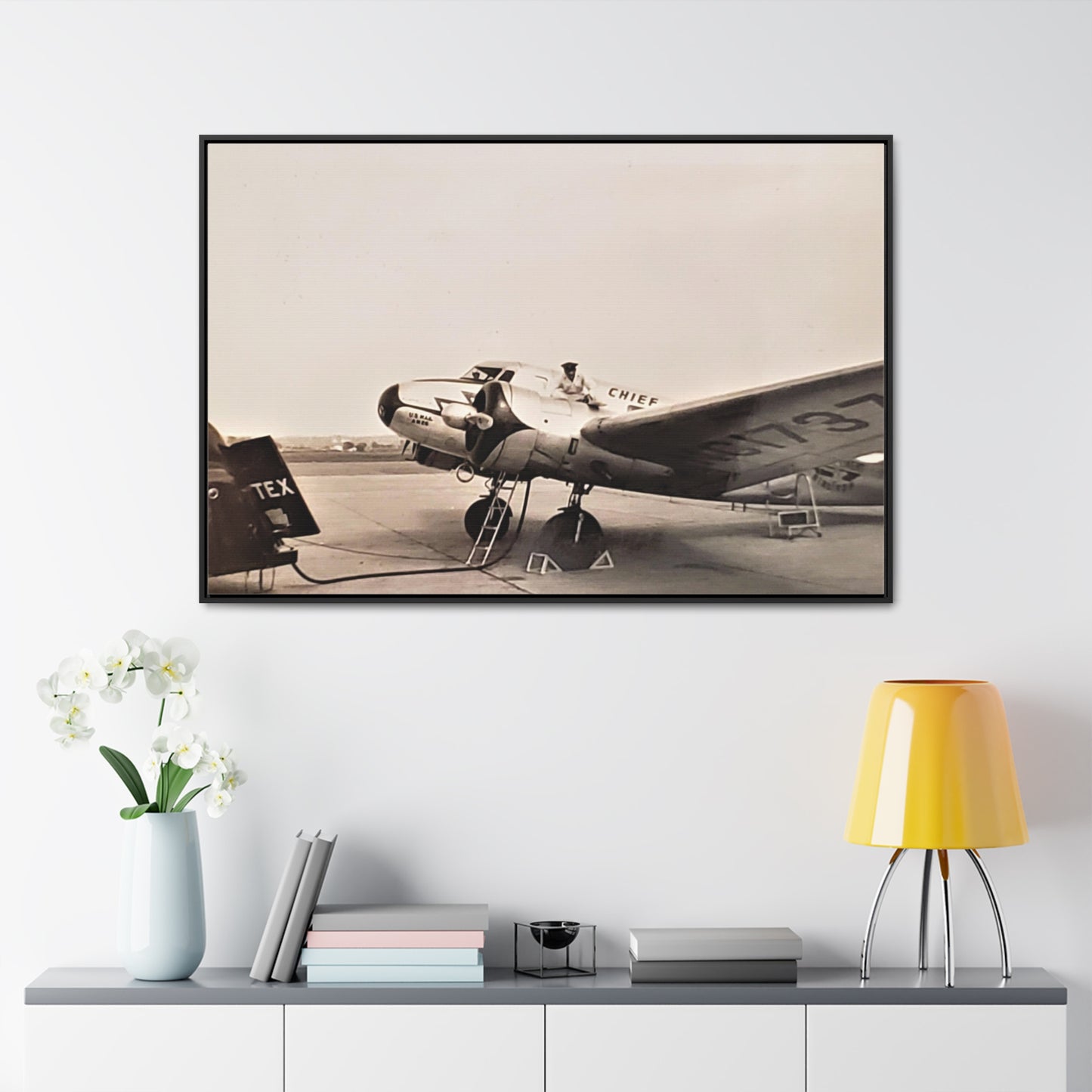 Refueling Mid-Contintent Chief Line 1939 Gallery Canvas Wraps, Horizontal Frame