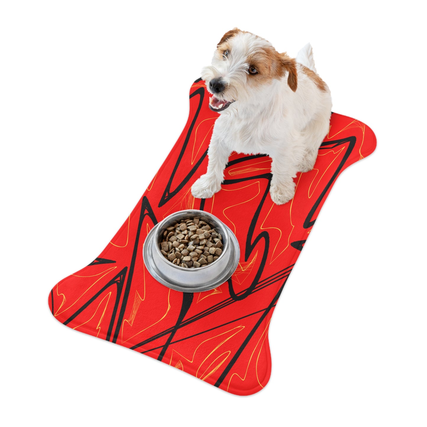 Distorted Musical Lines Pet Feeding Mats