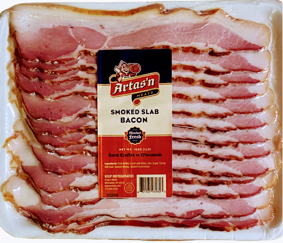 Original Smoked Slab Bacon Sliced- Artas'n Meats- {{Product type}}