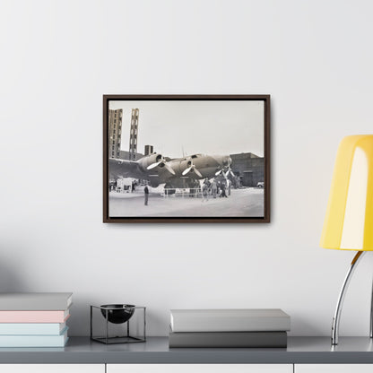 Boeing B-17 Bomber Gallery Canvas Wraps Horizontal Frame 16″ x 12″ Walnut 1.25"