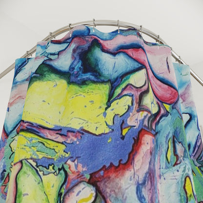 Alien Vibrant Abstract Shower Curtain - Kia Day Design