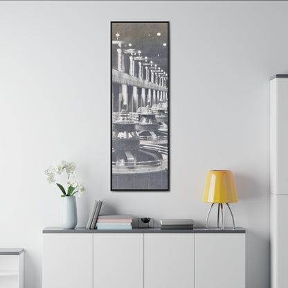 Boulder Dam Powerhouse Gallery Canvas Wraps Vertical Frame 20″ x 60″ 1.25" Black
