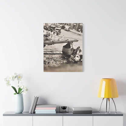 Concrete Worker Satin Canvas Stretched