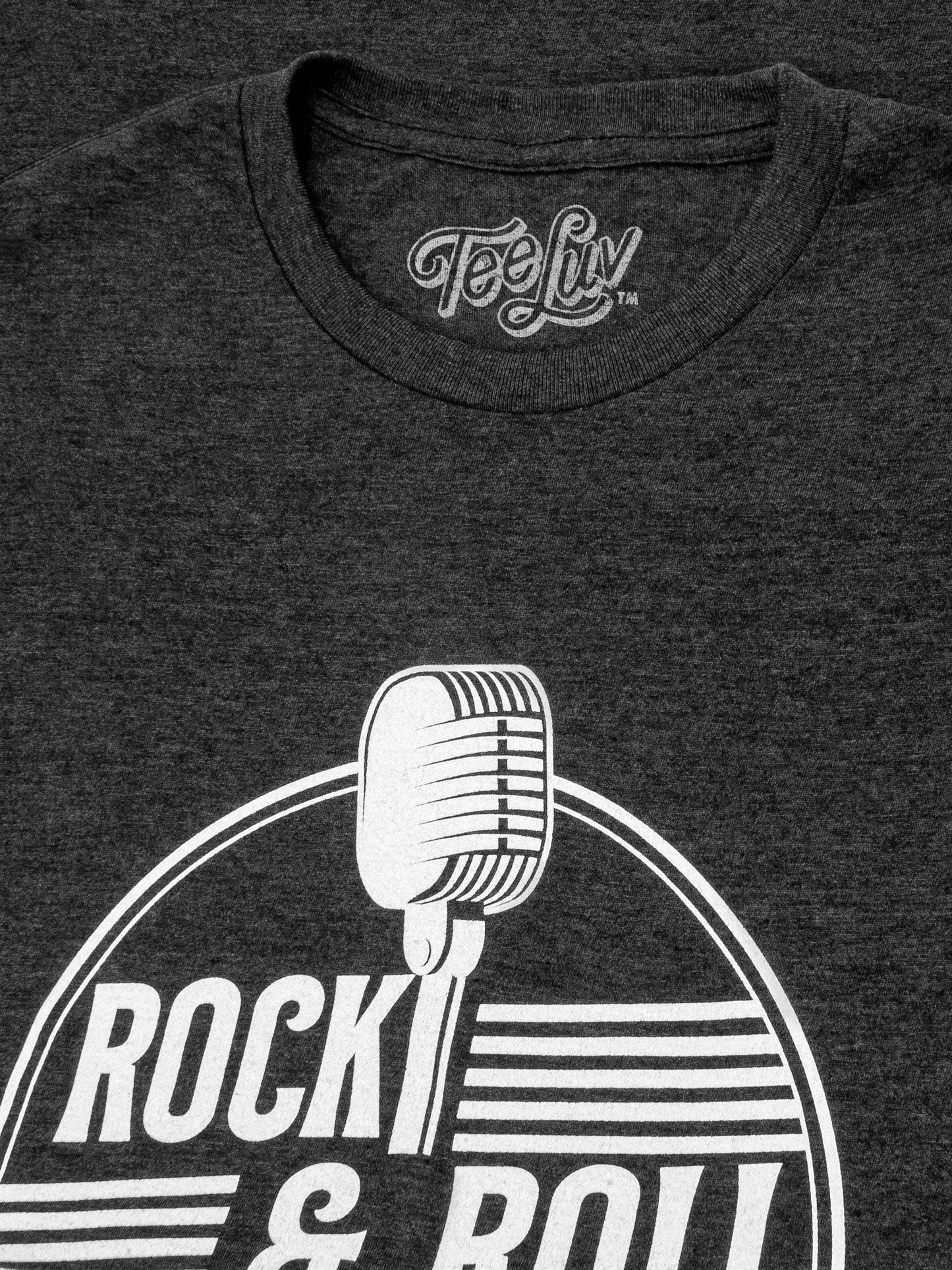 Rock and Roll Hall of Fame Retro Microphone T-Shirt - Charcoal Gray Heather- Tee Luv- {{Product type}}