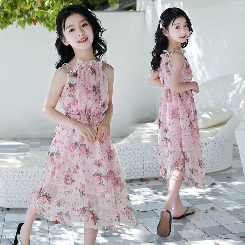 Girls Bohemian Summer Dress - Floral Maxi Dress - - dress