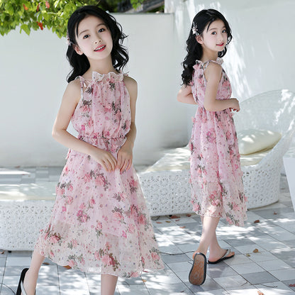 Girls Bohemian Summer Dress - Floral Maxi Dress - - dress