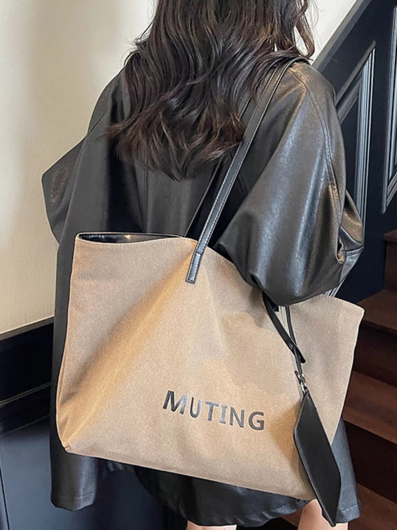 Casual Canvas Tote Shoulder Bag - -