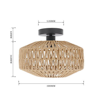 Amazon Rattan Ceiling Light Vintage Style - - light