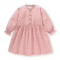 Floral Princess Collar Buttons Long Sleeve Dress light pink