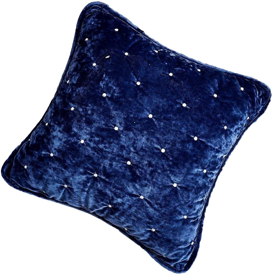 Tache Velvet Dreams Dark Blue Plush Diamond Tufted Cushion Covers / Euro Sham (JHW-853DB) - - Euro Sham / Cushion Cover