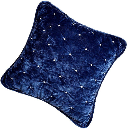 Tache Velvet Dreams Dark Blue Plush Diamond Tufted Cushion Covers / Euro Sham (JHW-853DB) - - Euro Sham / Cushion Cover