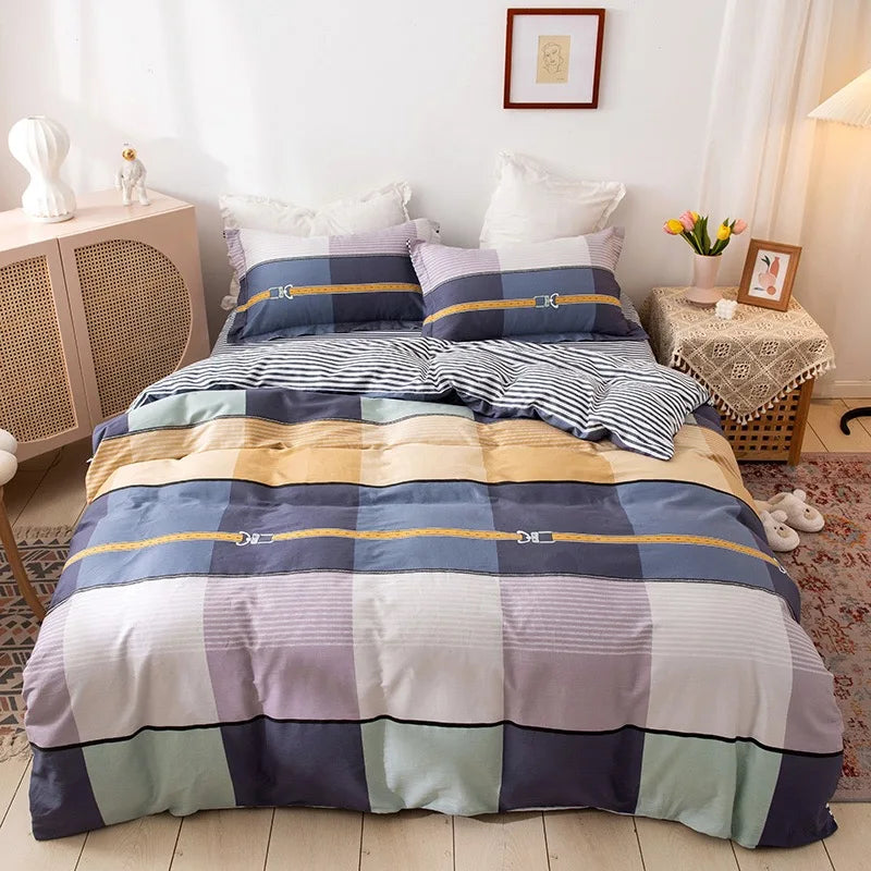 100%Cotton Duvet Cover Flat Sheet Bedding Sets