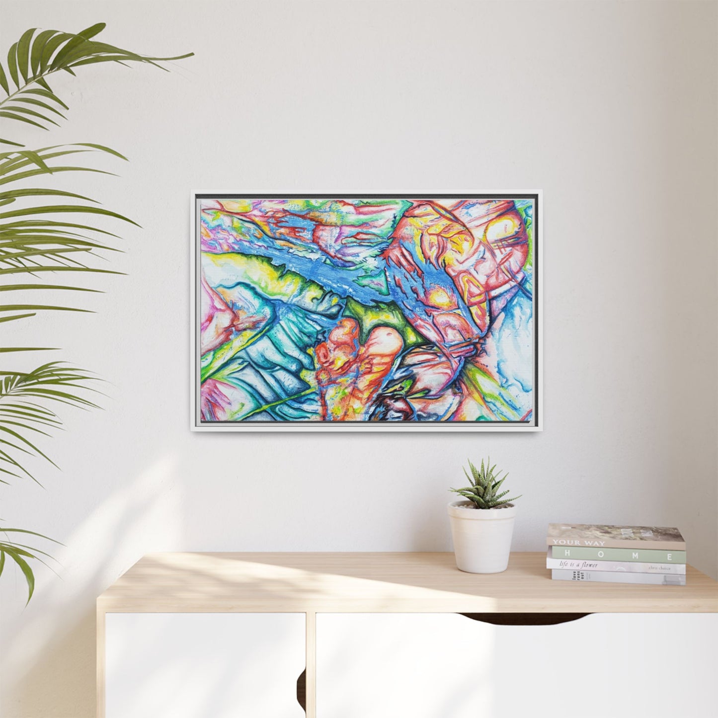 Multi-Color Abstract Framed Canvas Art Print - Kia Day Design