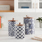 Blue Medallion Set of 3 Canisters - - canisters