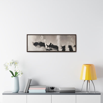 Norris Geyser Yellowstone Gallery Canvas Wraps Horizontal Frame 36″ x 12″ Walnut 1.25"