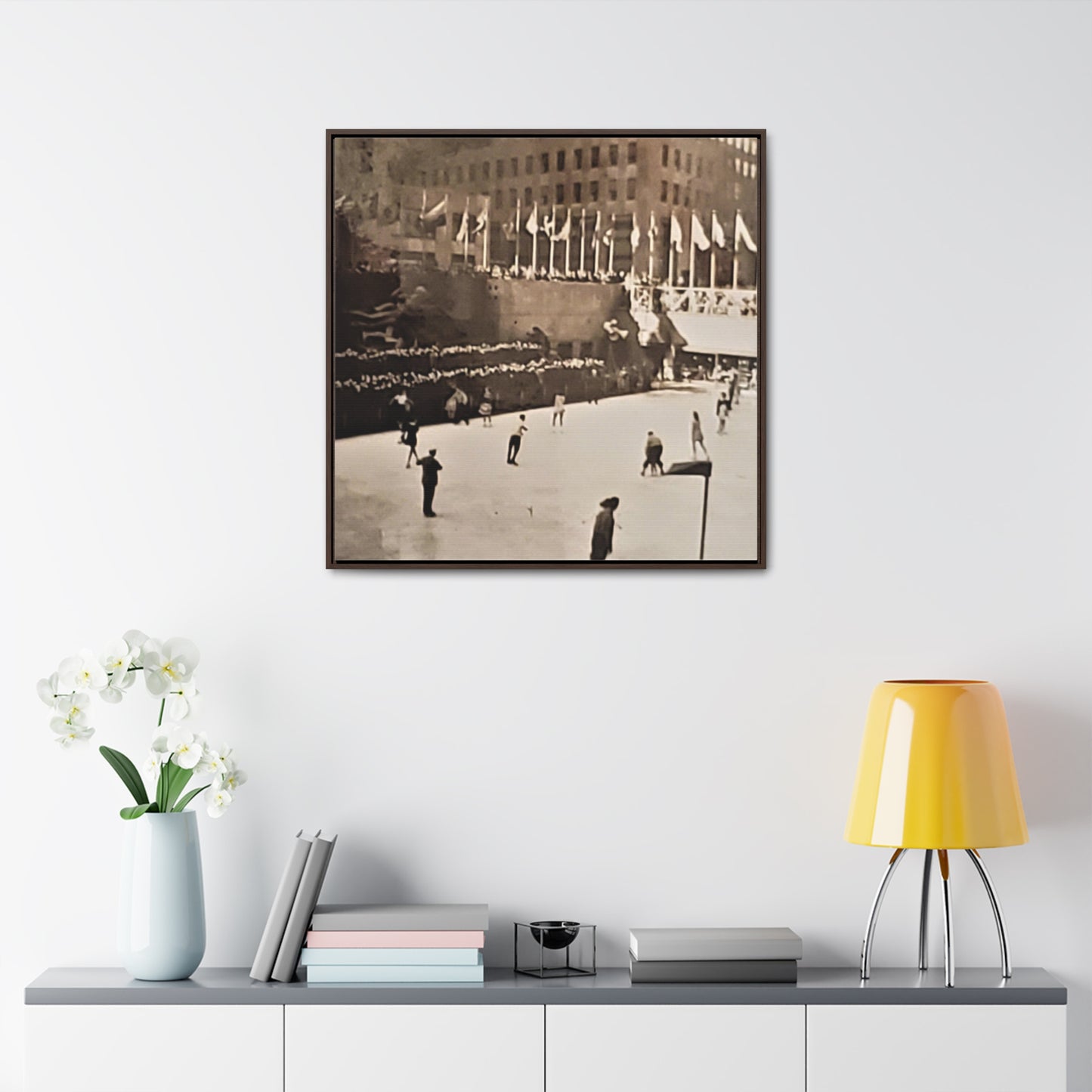 Rockefeller Plaza Easter 1945 Gallery Canvas Wraps, Square Frame