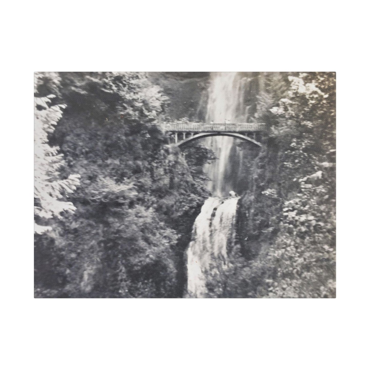 Multnomah Falls Oregon Satin Canvas, Stretched