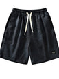 Men's Plus Size Drawstring Shorts with Pockets - Black -