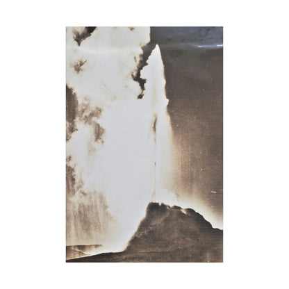White Dome Geyser Yellowstone Satin Canvas Stretched