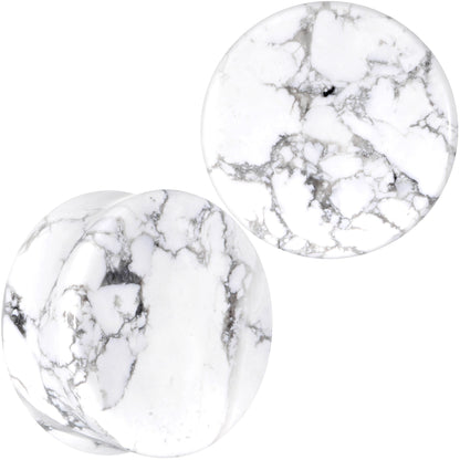 Natural White Howlite Stone Saddle Plug Set - - PLUG Saddle