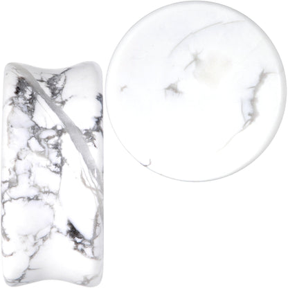 Natural White Howlite Stone Saddle Plug Set - - PLUG Saddle