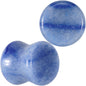 Natural Blue Aventurine Stone Saddle Plug Set - 00 Gauge (10mm) - PLUG Saddle