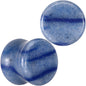 Natural Blue Aventurine Stone Saddle Plug Set - 6mm (2 Gauge) - PLUG Saddle