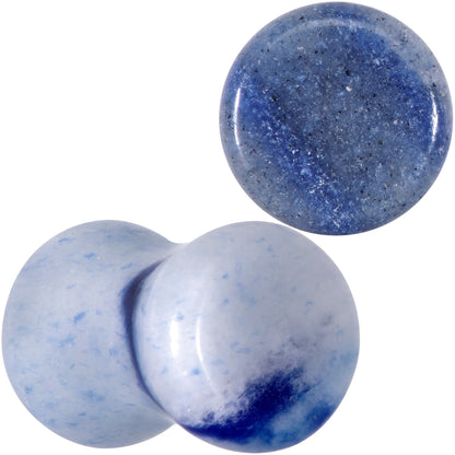 Natural Blue Aventurine Stone Saddle Plug Set - 19mm (3 4") - PLUG Saddle