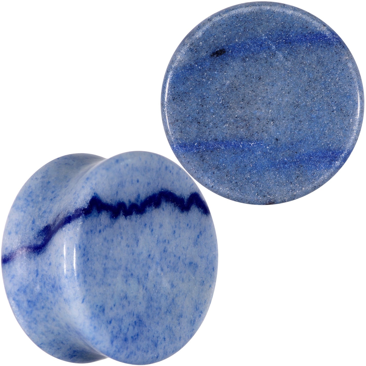 Natural Blue Aventurine Stone Saddle Plug Set - 22mm (7 8") - PLUG Saddle